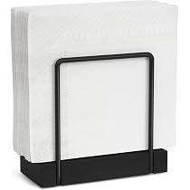 Porte-Serviettes Noir Élégant En Bois Et Fer - Support De Table Pour Salle à Manger Et Cuisine