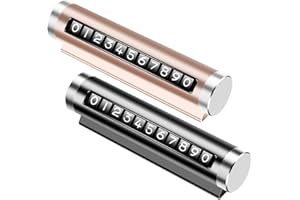 STAHAD 2pcs Temporary Car Parking Phone Number Card, Creative Rolling Dial, Classic Black and Elegant Gold,