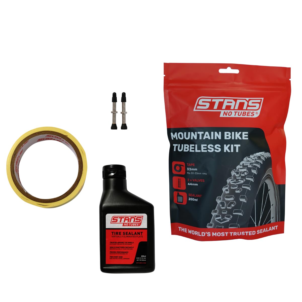 Stan's Notubes Tubeless Mountain Bike Kit Black Size 30 mm