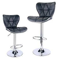 Leopard Shell Back Adjustable Swivel Bar Stools, PU