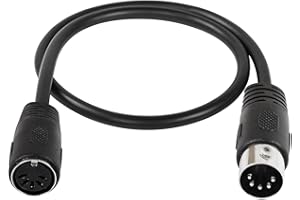 Traovien 5-Pin DIN MIDI Male to Female Adapter Extension Cable, for Keyboard Synth,MIDI Guitar and Other Music Gear(0.5M/1.6Ft)