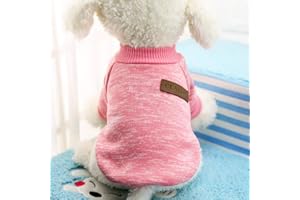 Idepet Pet Dog Classic Sweater, Soft Fleece Coat for Small,Medium Dog,Warm Pet Dogs Cat Cloth,Soft Puppy Customes 2 Color (XS, Pink)
