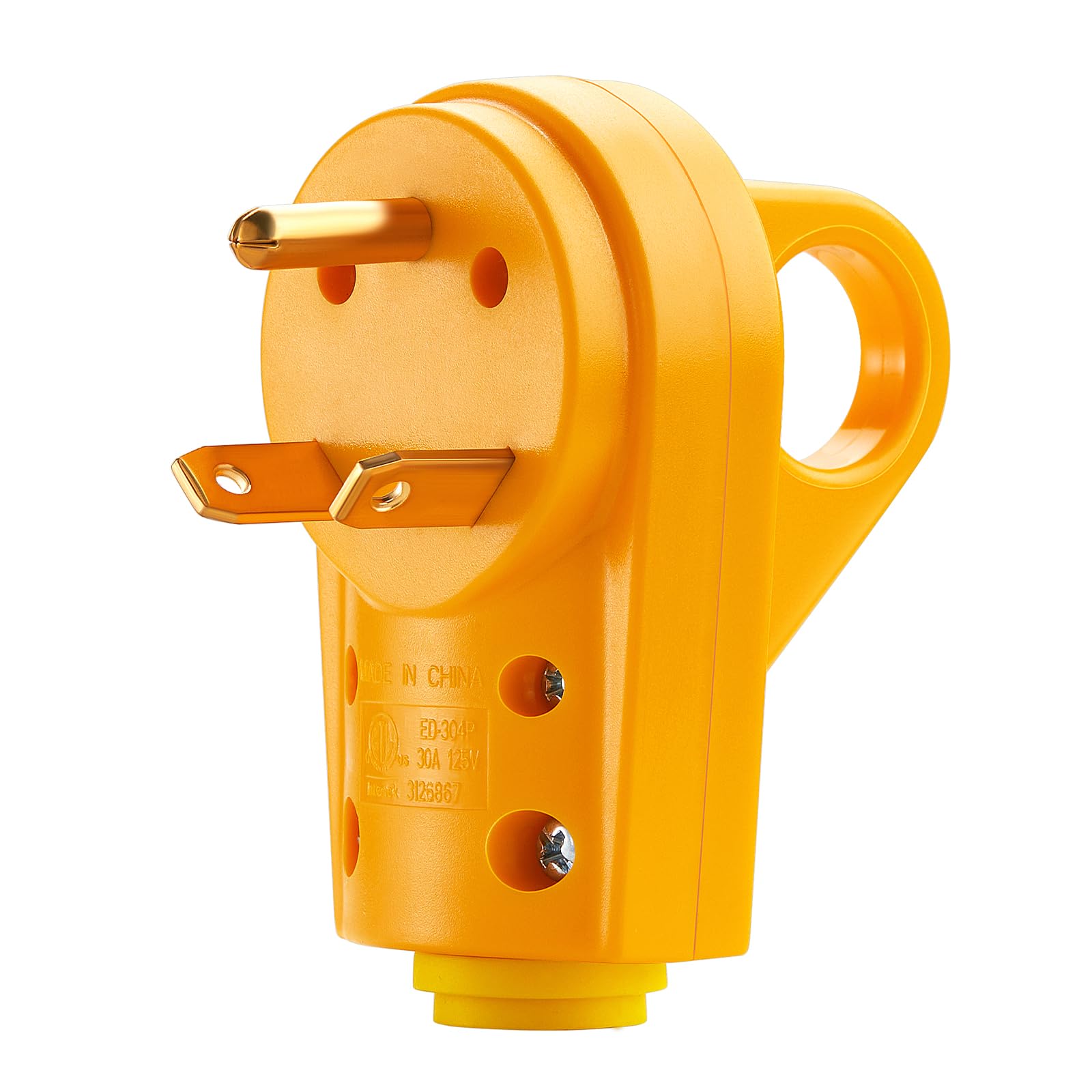 Photo 1 of Kohree RV Replacement Plug 30 Amp Male, 125V RV Receptacle Plug, Heavy Duty RV Electrical Camper Plug Adapter with Ergonomic Grip Handle, Yellow