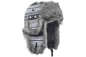 FORDALLIO Cold Weather Faux Fur Ear Flap Trapper Hunter Hat Russian Soviet Ushanka Trooper Pilot Cap