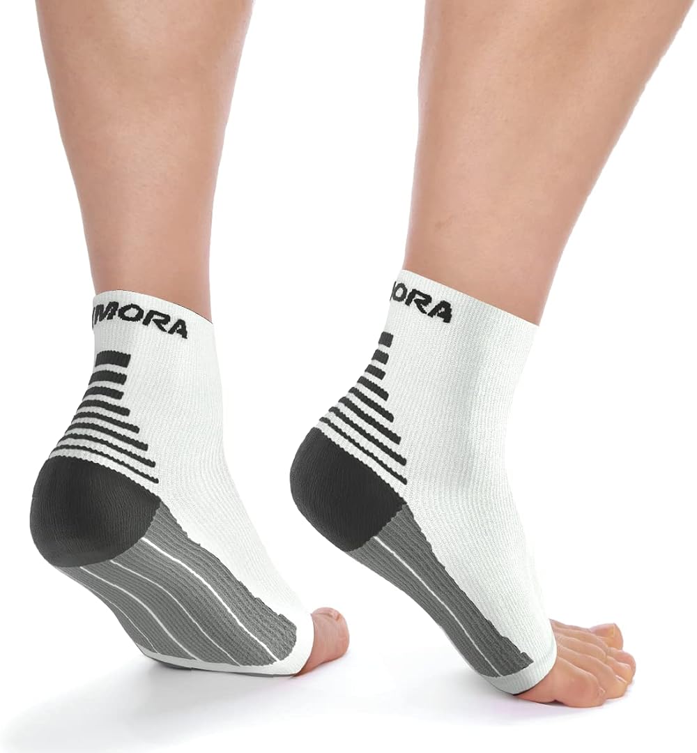 Rymora Foot Compression Socks Sleeves XL White One Pair