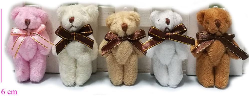 ZhinderLand Wholesale 6cm Plush Jointed mini Teddy Bear Package Of Assorted Bears (20 pcs)