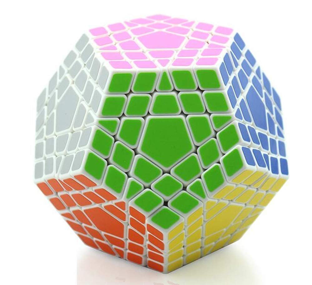 Gobus ShengShou 5x5 Megaminx Dodecahedron 5x5 Gigaminx megaminx Cube 12 Surface, 5 star difficulty (White)