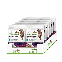 Natural Trainer Sterlisied Adult Cibo Umido per Gatti con Merluzzo e Fibra di Pisello 12 buste x 85 g – 1020 gr