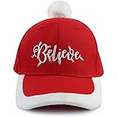 Tbstlumd Merry Christmas Hats for Men Women, Adjustable Cotton Embroidered Believe Christmas Baseball Cap
