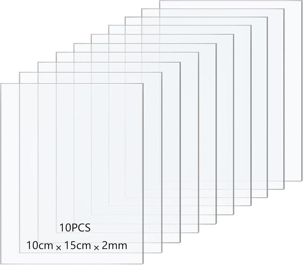 Taiyeestar 10 Pcs Clear Acrylic Sheets 2mm Thick 10x15 cm Plexiglass