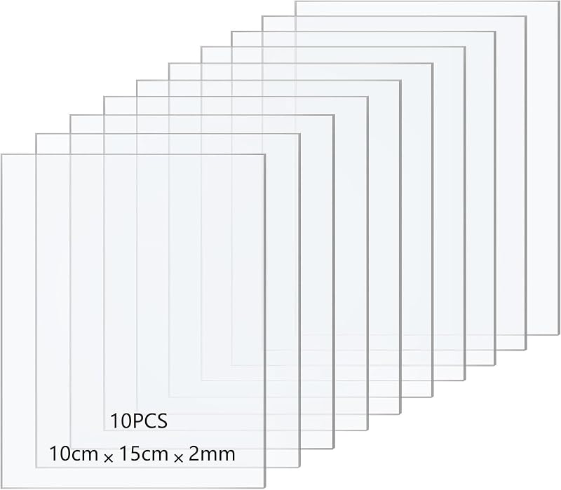 Taiyeestar 10 Pcs Clear Acrylic Sheets 2mm Thick 10x15 cm Plexiglass