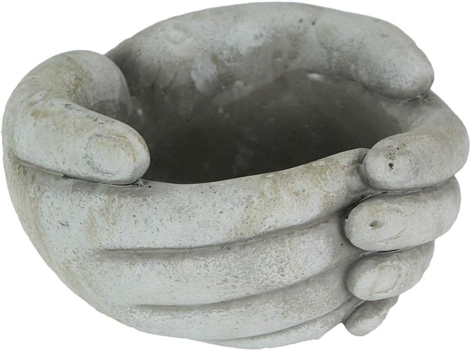 Distinctive Designs 7 Inch Helping Hands Indoor/Outdoor Concrete Plant Pot Planter
