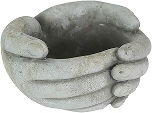 Distinctive Designs 7 Inch Helping Hands Indoor/Outdoor Concrete Plant Pot Planter