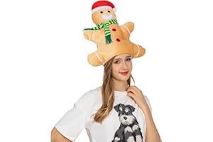 JAZGROM Funny Christmas Hat Adults Gingerbread Man Costume Ugly Christmas Sweater Party Celebrations Decorations Accessories