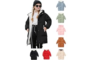 Girls Long Puffer Coat Hooded Winter Heavyweight Down Jackets Parka Kids Windproof Warm Quilted Coats Outwear Pockets