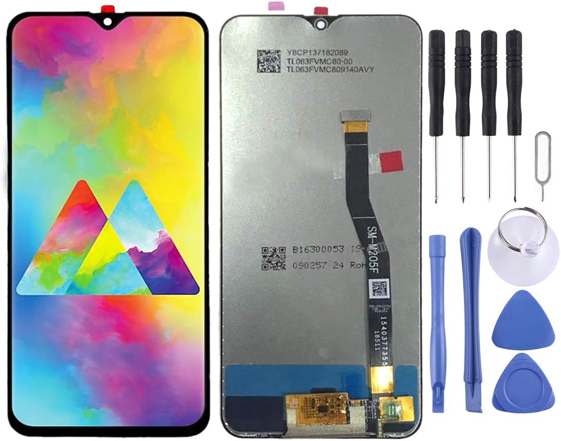RUNNA LCD Screen and Digitizer Full Assembly for Samsung Galaxy M20 Replacement Parts (Color : Black)