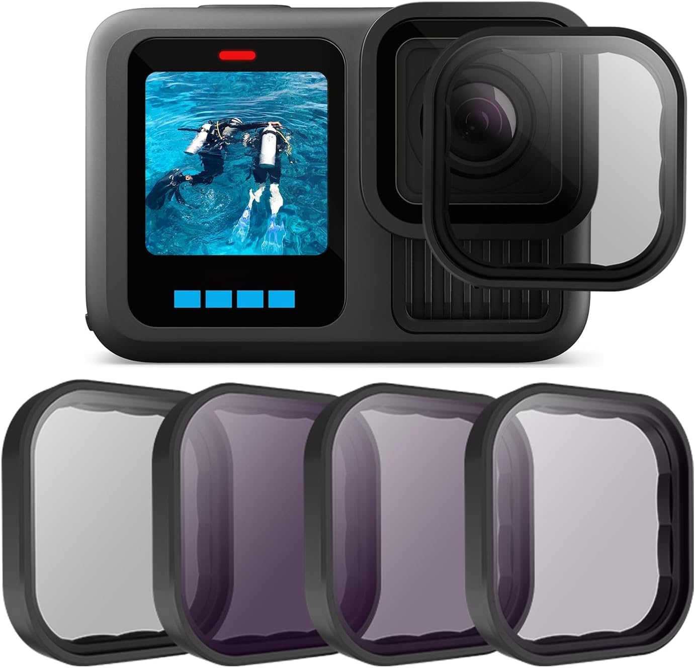 4-Pack Lens Filter CPL ND8 ND16 ND32 for Go Pro Hero 13 Black, Neutral Density and Circular Polarizing Lens Filter Kit Protector for Go Pro Hero 13 Accessories