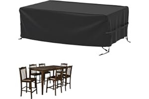 Velway Patio Table Cover Rectangle Waterproof Patio Furniture Cover for Outdoor Table and Chairs 84”Lx52”Wx29”H Oxford Tear-Resistant Wind Dust Proof Paito Furniture Covers