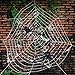 Halloween Giant 12 FT Round Spider Web with 2.5 FT Big Black Hairy Spider and Super Stretch Cobwebs Halloween Indoor and Outdoor Decorations