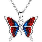 Freesloth Butterfly Necklaces for Women 925 Sterling Silver Butterfly Jewelry Butterfly Pendant Necklace Gifts for Girlfriend Valentine's Day Christmas