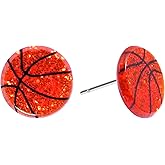 Nanafast Acrylic Sports Earrings for Women Soccer/Basketball/Baseball/Softball/Volleyball/Football Stud Earrings for Game Day Outfits Sport Lover Gifts