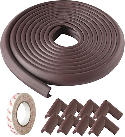 Amazon しあわせ倉庫 コーナー ガード クッション 5m 安全素材 赤ちゃん けが防止 角用8個 両面テープ セット L型 保育園 セーフティーグッズ ダークブラウン コーナークッション ベビー マタニティ 通販