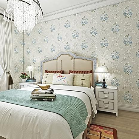 Janew Gold Pastoral Non Woven Wallpaper Bedroom Living Room