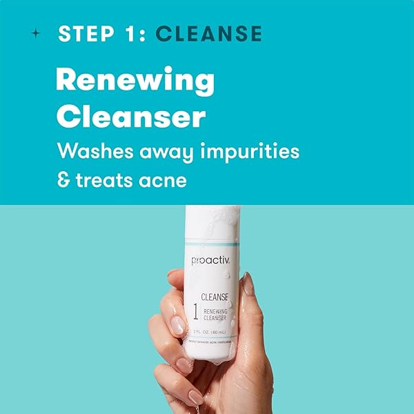 PROACTIV 3 STEP ACNE TREATMENT – BENZOYL PEROXIDE FACE WASH, REPAIRING ACNE SPOT TREATMENT FOR FACE AND BODY, EXFOLIATING TONER – 30 DAY COMPLETE ACNE SKIN CARE KIT