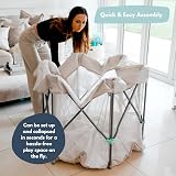 Venture All Stars Foldable Baby Playpen Large Portable Mesh Mat Silver view 3