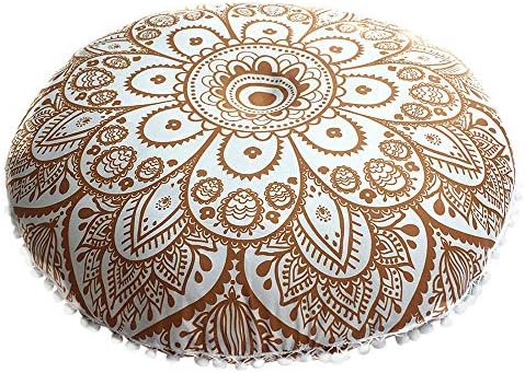 Indian Mandala Floor Pillows Round Bohemian Cushion Pillows