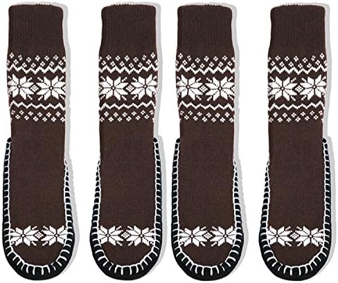 Adults 1 or 2-PK Knitted Slipper Socks with NON-Slip Skids