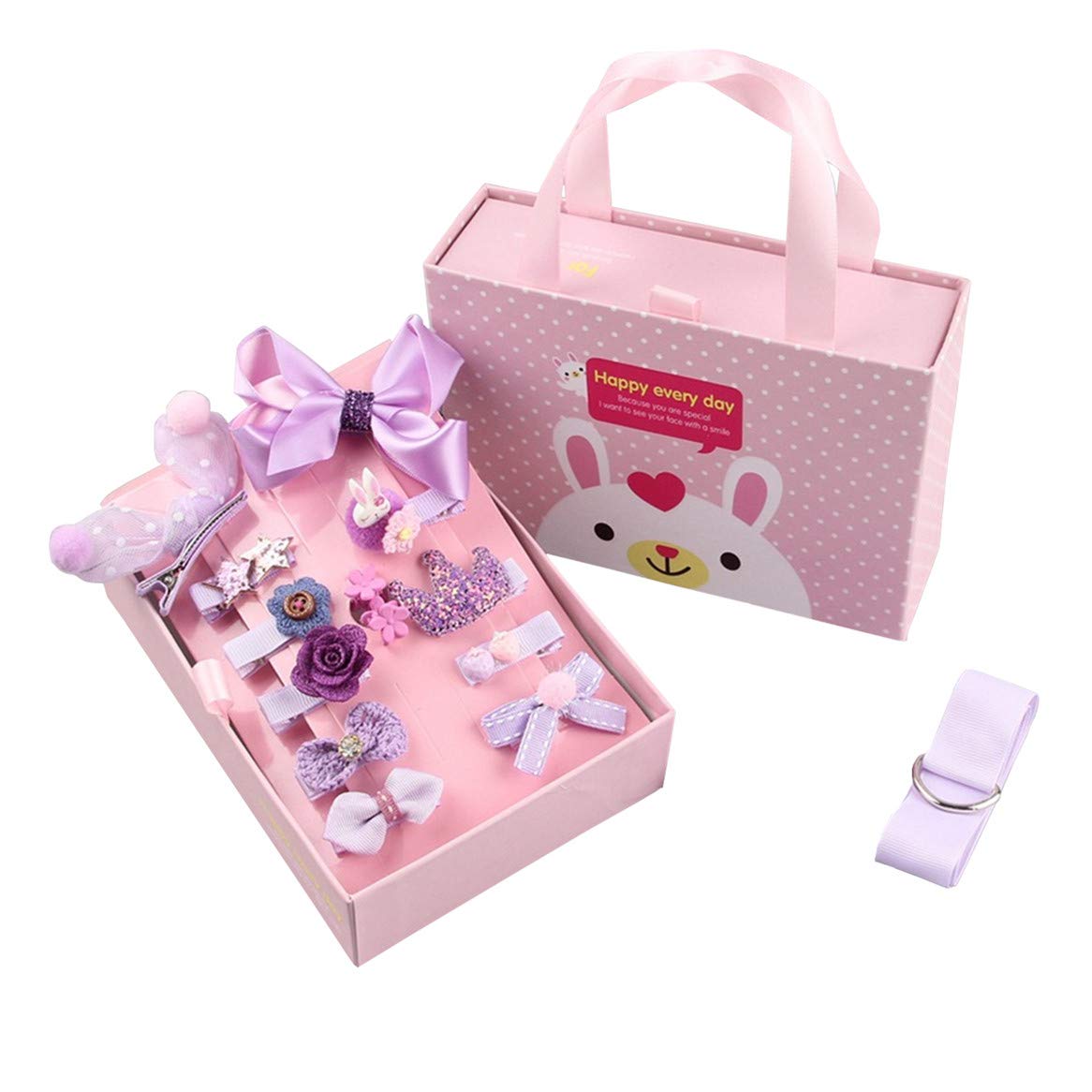 Hair Clips Kids Girl Bows Baby Headband Hairpin Ribbon Barrettes Hair Accessories Set for Xmas Gift Birthday Gift Children's Day Gift 18pcs (purple)