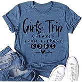 Aoswep Pretty Girl Trip 2025 Letter Print Women Slogan T-Shirt