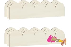 HEONAY Scalloped Decorative Wood Trim Unfinished Scalloped Wood Molding DIY Wooden Moulding Trim for Home Wall Window Cabinet Shelf Door Frames Decoration (15.75in x 4in, 6 Pack)