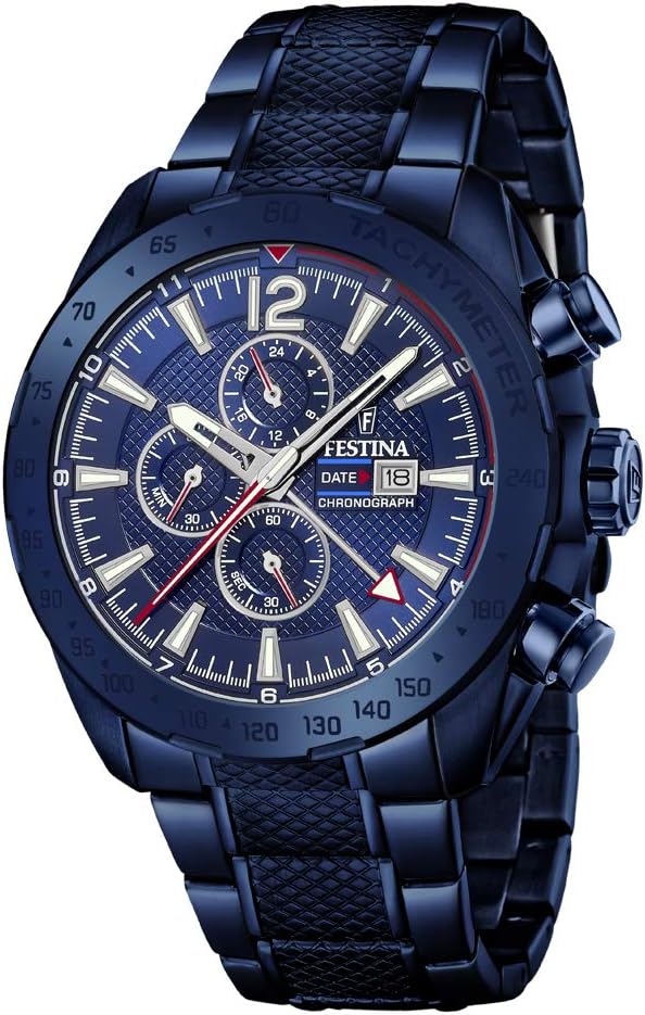 Mens Chronograph Quartz Watch with Stainless Steel Strap F20442/1