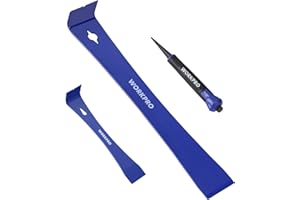 WORKPRO Pry Bar and Nail Punch Set, 5-1/2" Mini Pry Bar, 12" Prybar, 5" Nail Setter, 3-IN-1 Utility Claw Bar for prying, scraping, lifting, pulling, Perfect for Home Remolding & Woodworking