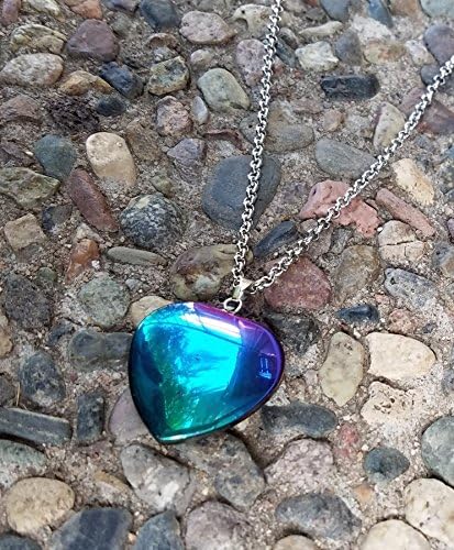 Rainbow Hematite Heart Shape Pendant Necklace Equality Necklace 22 inches Unisex