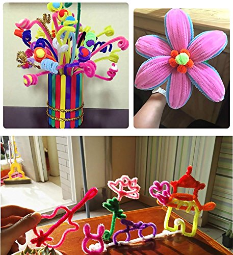 Acerich 500 Pcs Pipe Cleaners Colored Chenille Stems for DIY Art Crafts (6 mm x 12 Inch)