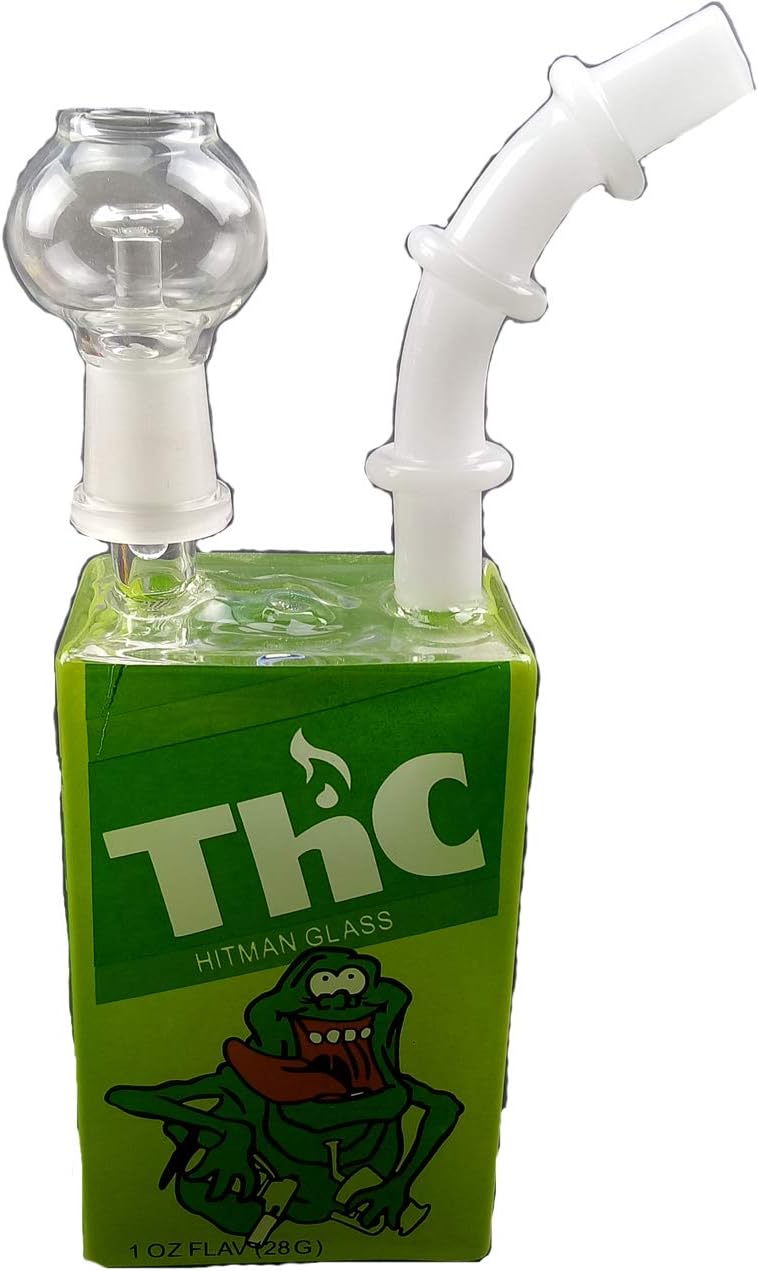 White6 Glass Bong Four Colors Water Pipes Smoking 20cm Tall 14.5mm Joint