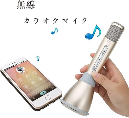 Amazon Ginty 携帯電話 Ktv マイク ワイヤレス スマホ カラオケ コンピューター多機能 マイク Android Iphone対応 持ち運び便利 操作簡単 ダイナミック 楽器