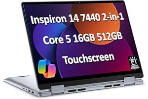 IST COMPUTERS Dell Inspiron 14 7440 2-in-1 Laptop (14" FHD+ Touchscreen, Intel Core 5 120U (> i7-1355U), 16GB DDR5, 512GB SSD), for Designer, Creator, 10-Hr Long Battery Life, Backlit, Win 11 Pro w/ AI Copilot