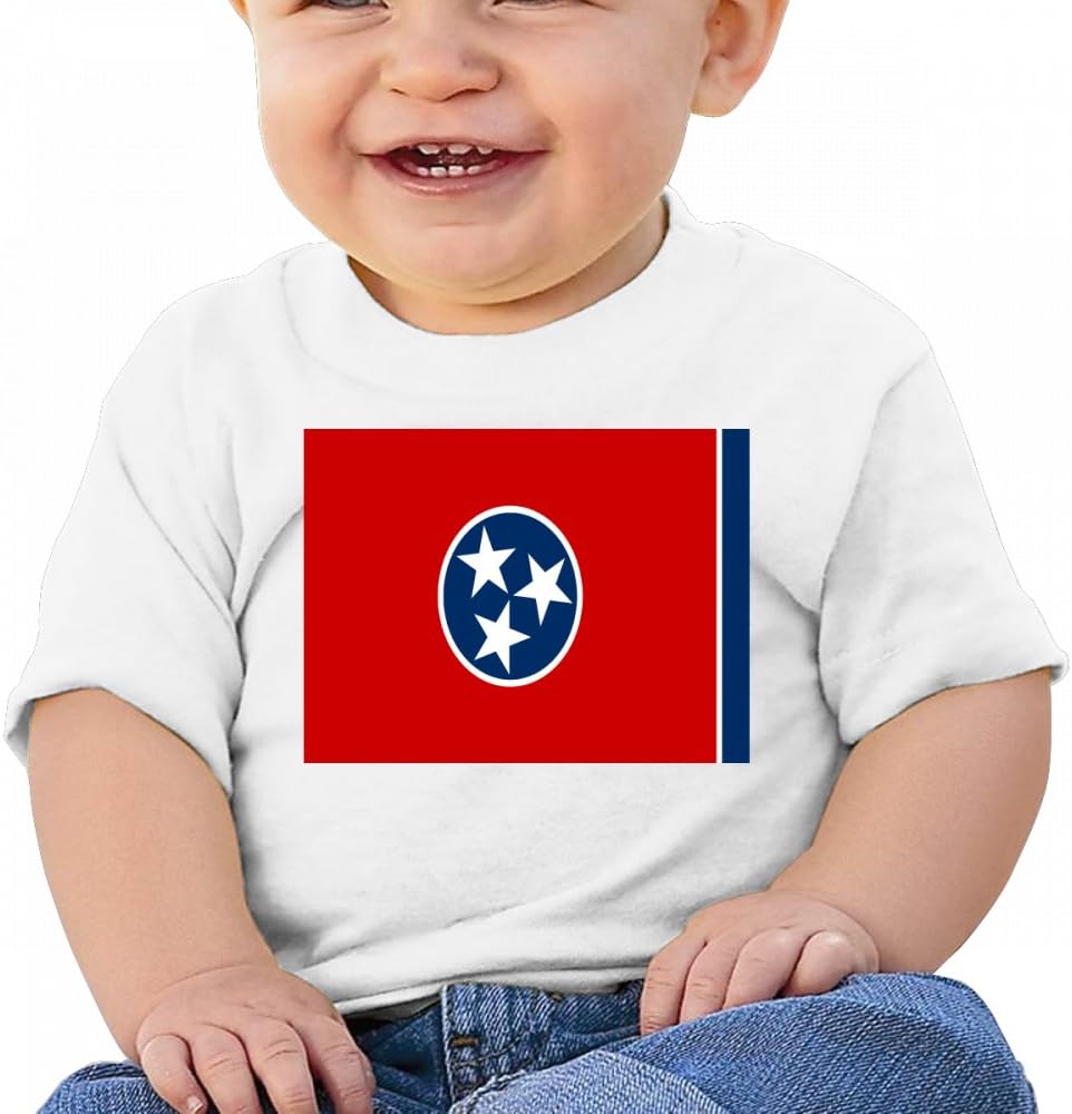 LINGMEI Flag of Tennessee Baby T Shirts Kids Short Sleeve Top for Boys and Girls