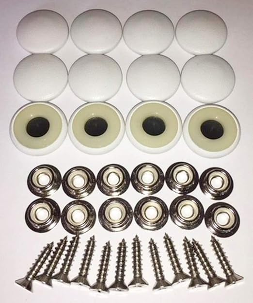 Set Of 12 Dura Snap Upholstery Buttons 36 Bright White Vinyl