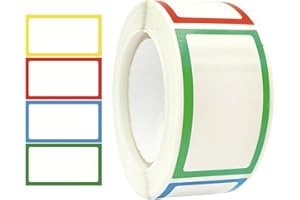 250Pcs Colorful Border Name Labels Sticker 1.77x1Inch Adhesive Name Labels Glass Jar Label for School Kitchen Multipurpose La