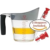 Vita Gravy Separator and Fat Separator Cup with Strainer, 2 Stoppers and Oil - Slip Resistant Handle