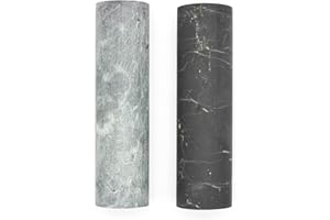 Karelian Heritage Authentic Shungite & Soapstone Harmonizers Set | Stone Egyptian Rods | Real Shungite Healing Cylinders Set of 2 | Non-Polished Harmonizers for Yoga Meditation Chakra Balancing HCN1