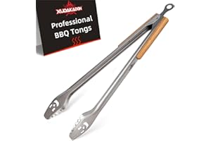 XUDAKAIXIN 25-Inch Very Long Stainless Steel BBQ Tongs with Extended Luxurious Acacia Handle – Durable and Easy-to-Clean Grilling Tool for Cooking, Kitchen Use, and Outdoor Barbecues
