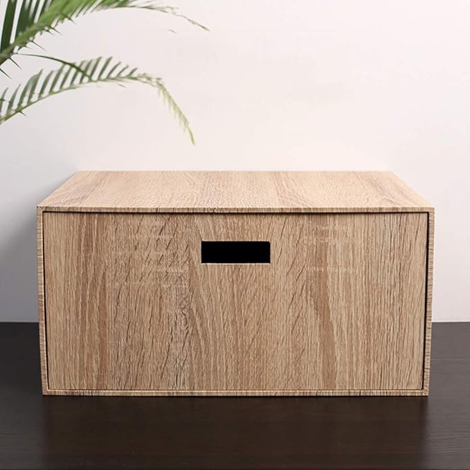 BYZ Caja de Almacenamiento para el hogar Madera Maciza, Libro Grande