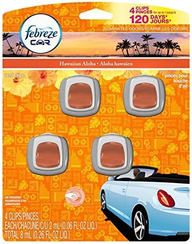 Febreze Car Vent Clips 4-pack Assorted Scents (Hawaiian Aloha)