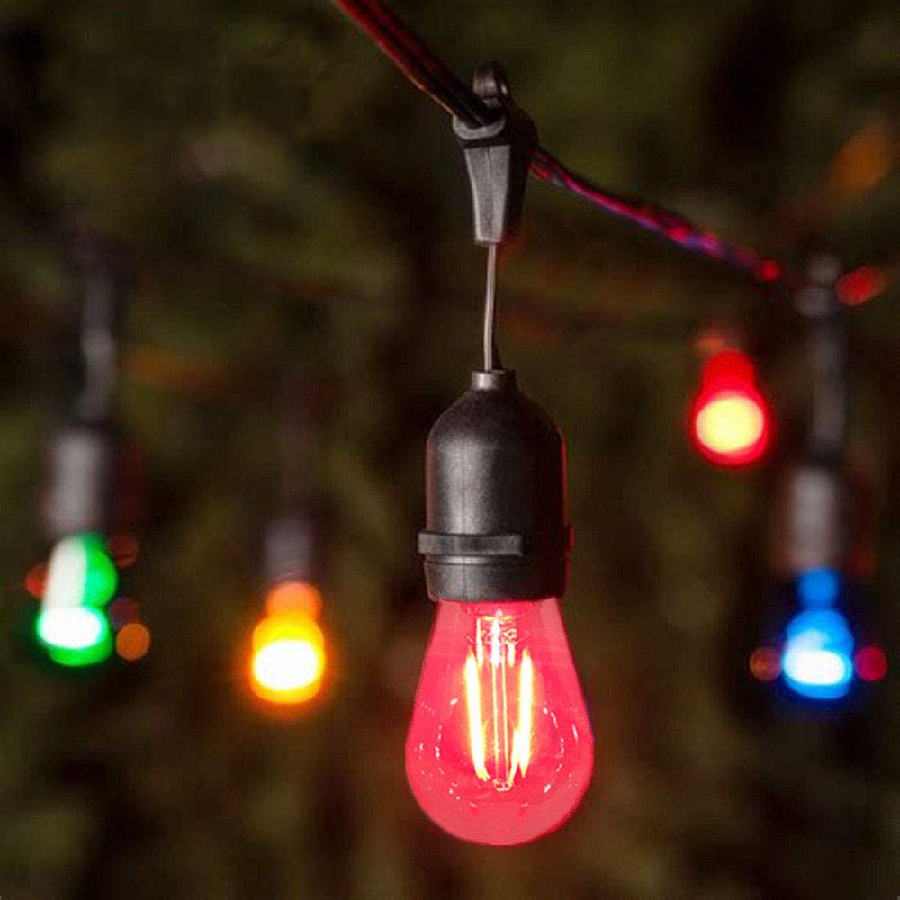Bulbstring (25 Pack) 2 Watt S14 Colored Dimmable LED String Light